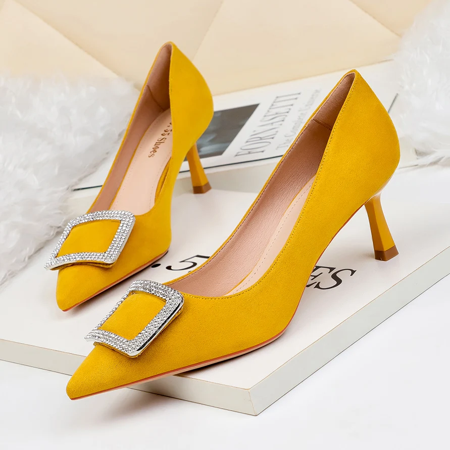 

New fashion sexy pointed toe thin heel rhinestone women high heels pumps shoes