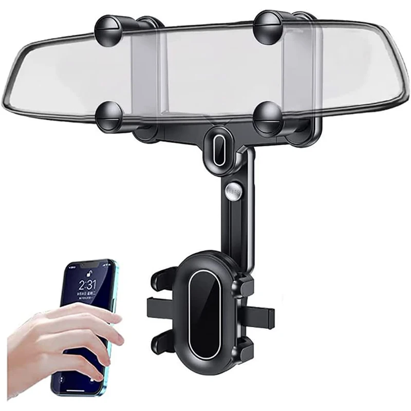 

Retractable Car Rearview Mirror Mount Adjustable Phone Holder 360 Degree Car Rear View Mirror Mobile Holder