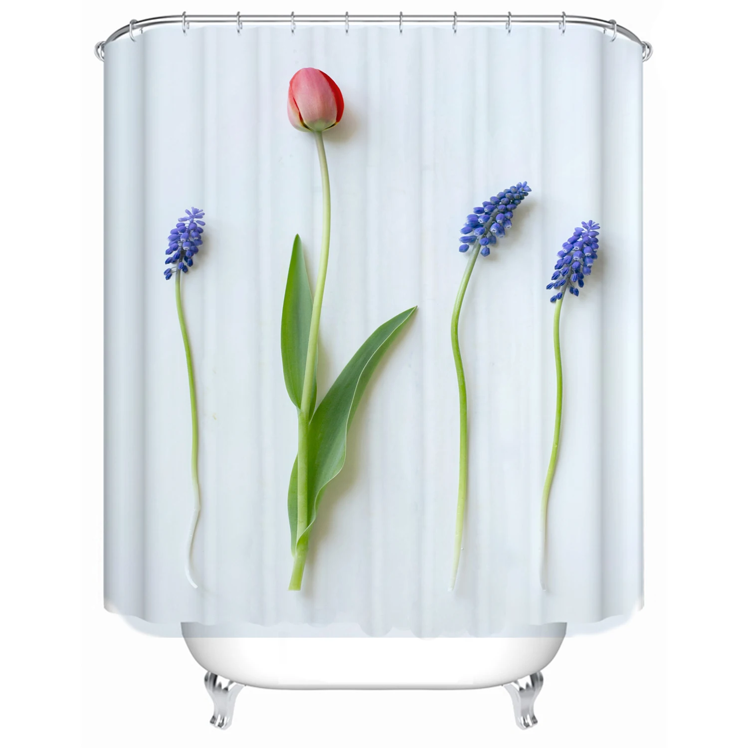 

180x180 bathroom shower curtain partition bathtub waterproof shower curtain simple flower custom printing shower curtain, Picture