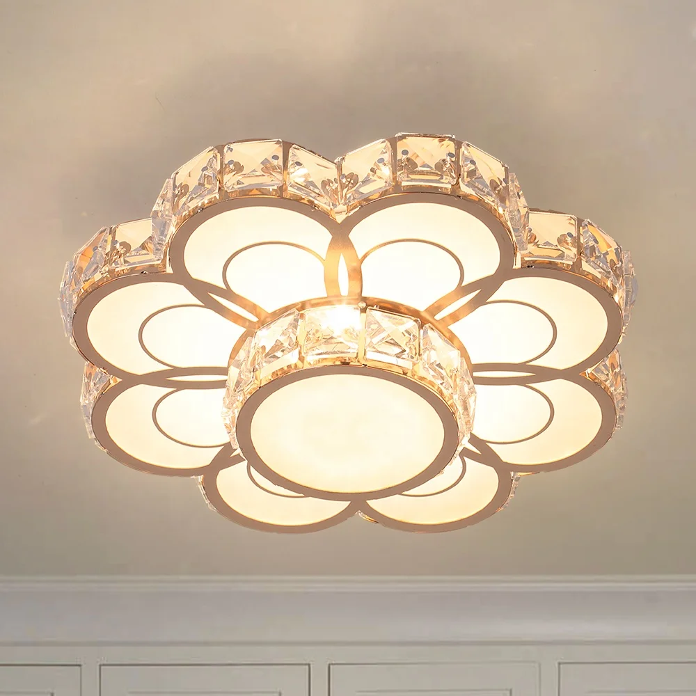 Tri-color 14W Led 85-265V Surface Mounted Ceiling Light Chandelier 23cm Diameter Small Lampara for Passageway Stair