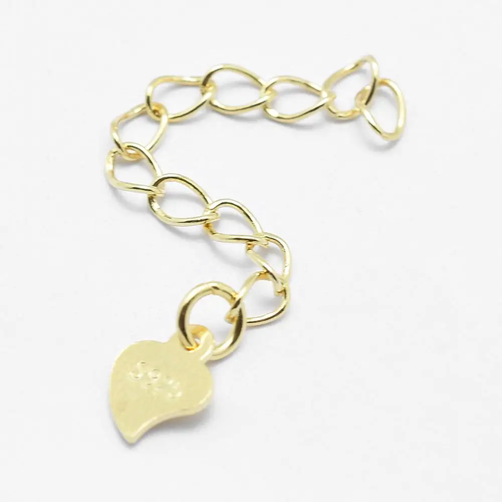 

Pandahall 42mm Golden 925 Sterling Silver Heart Charms Extender Chains