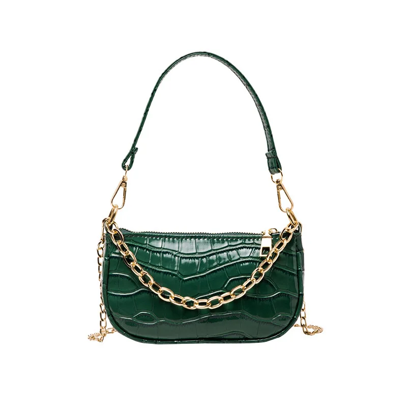 

Best Korean Version Crossbody Women Bags PU Crocodile Leather Women Branded Hand Bag, White, green, black, coffee color