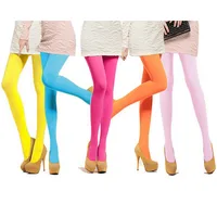 

Wholesale Women Candy Color Warm Sexy Tights 100 D Velvet Seamless Pantyhose Large Elastic Long Stockings