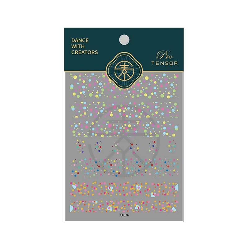 

Multicolor Dots Nail Decals 5D Fashion Sticker Nails Art Stickers for Nail Decoration, 5d embossed nail art sticker