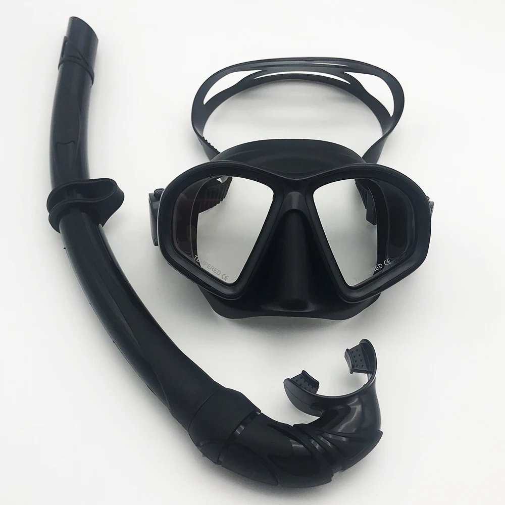 
Silicone Low Volume Snorkel Diving Mask Set with Tempered Glasses Lens 