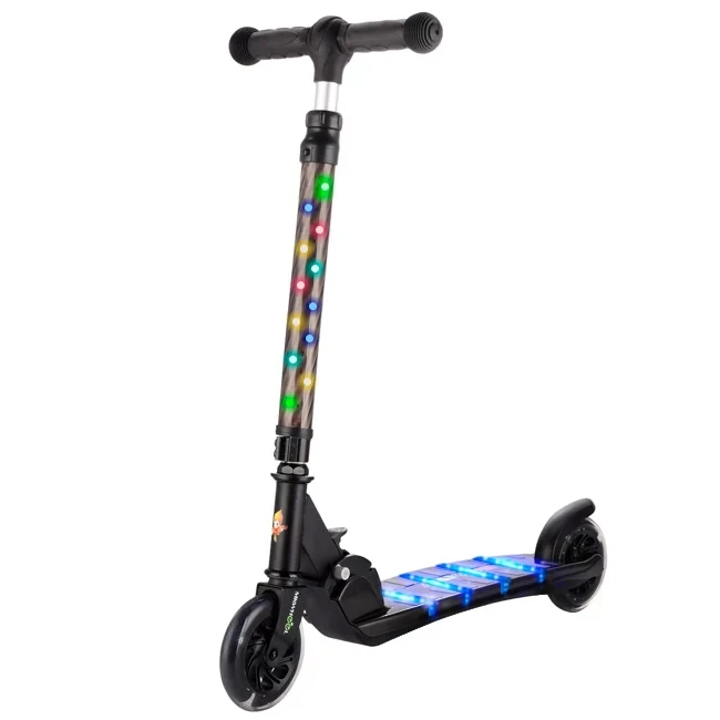 

Wholesale foldable two wheel PU flashing wheel kids kick scooter