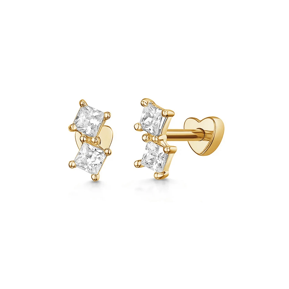 

Wholesale Silver Earrings Jewelry 925 Sterling Silver 18k Gold Plated Cubic Zircon Stud Earrings