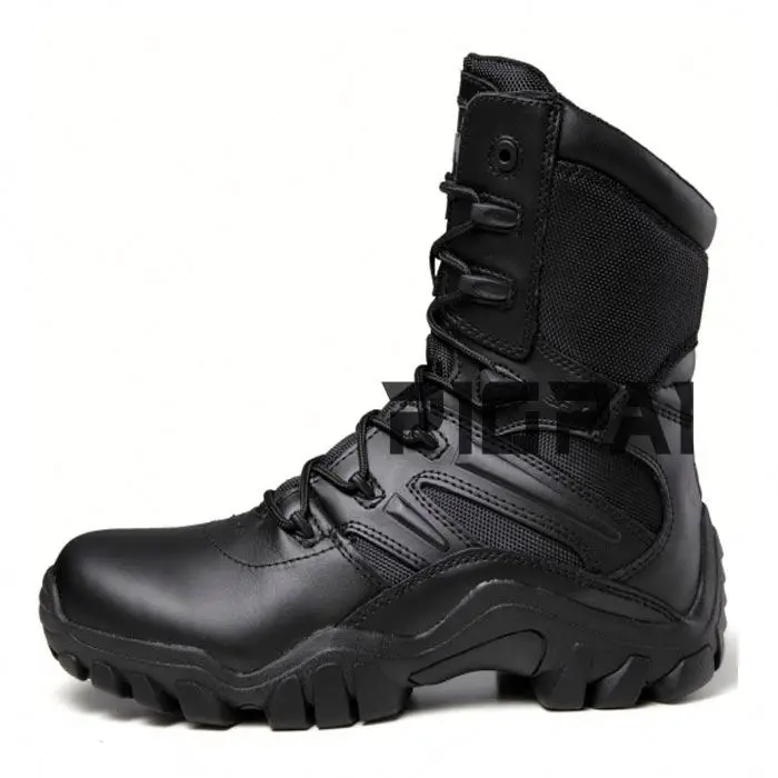 

Black Delta 8 Cow Leather Rubber Military Boots Tactical