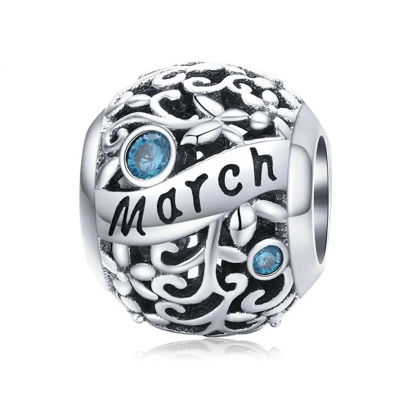 

Wholesales 925 Silver Cubic Zirconia DIY bracelet Twelve Star Birthstone Charms Beads