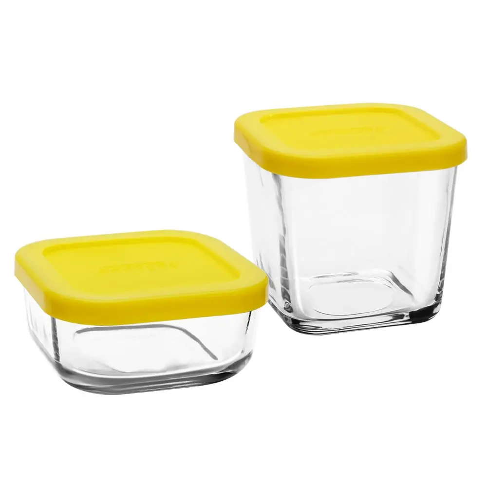 

Stackable Kitchen High Borosilicate Glass Food Storage Container With Air Lid