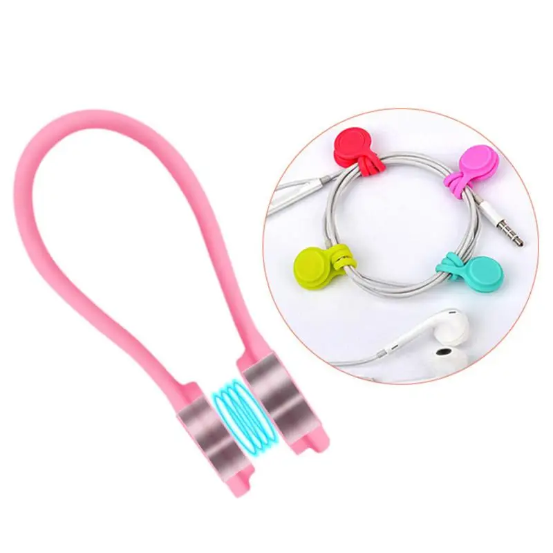 

Multi Color Soft Silicone Magnetic Cable Storage Organizer for Data Cable Earphone
