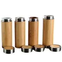 

Vacuum Flasks Thermoses Travel Thermos Stainless Steel 400ml BambooVacuum Flasks Insulated bamboo thermos Purple Sand Liner