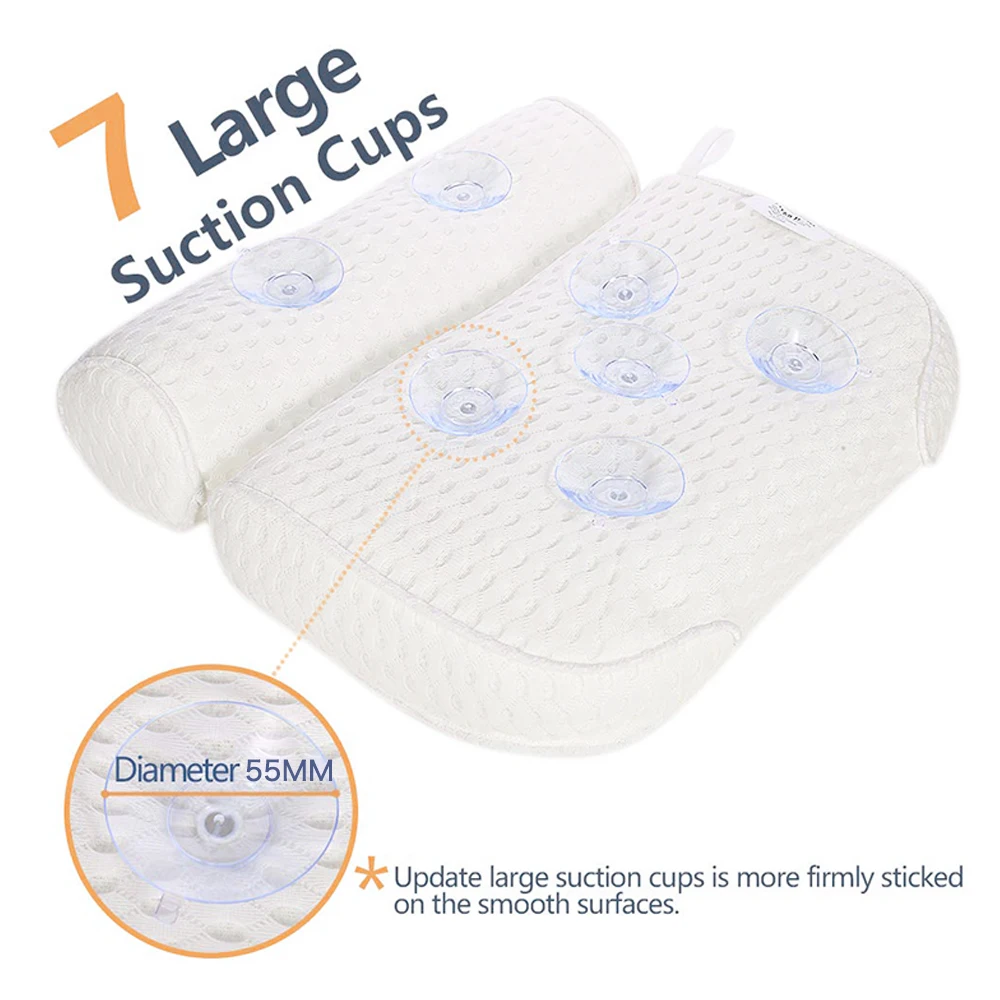 
WP03 GRS Patented product design 3D air mesh washable soft spa bath pillow 