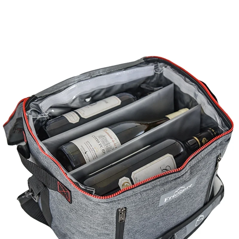 

Large Insulated Cooler Bag Gray with Thermal Foam Insulation Reusable Grocery Bag Transport Cold Or Hot Food Bag, Customized color