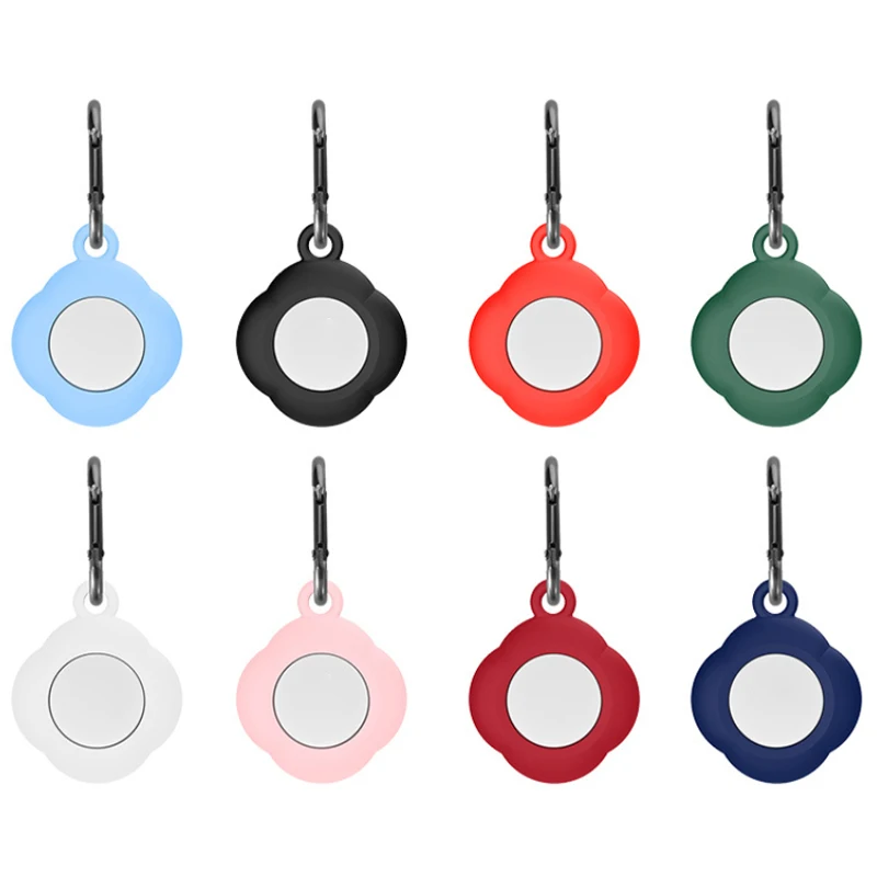 

BOORUI wireless pet tracker accessories for airtag case silicone anti-lost with hook protector cover for apple air tags, 8 colors