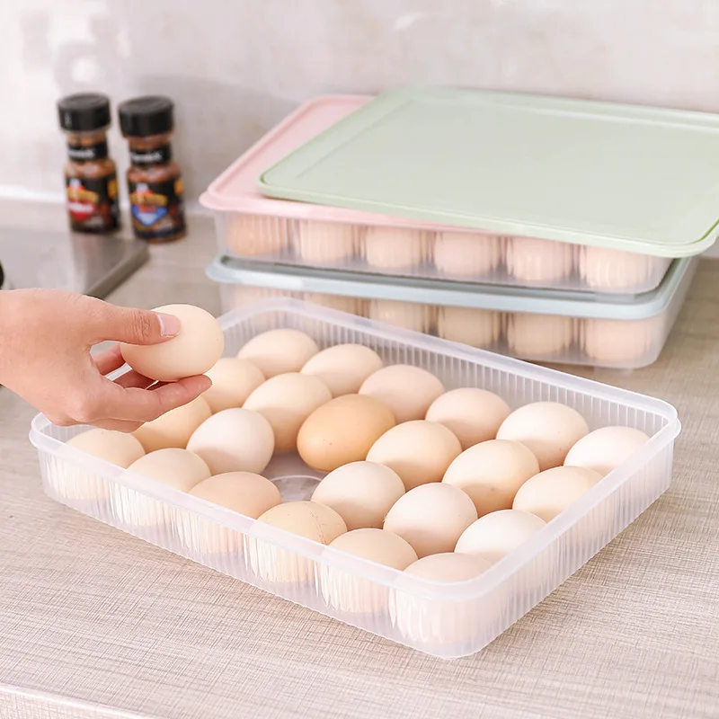 

Kitchen 24 Grid Portable Refrigerator Fresh Storage Box Drawer-type Egg Racks Organizer Food Storage Boxes
