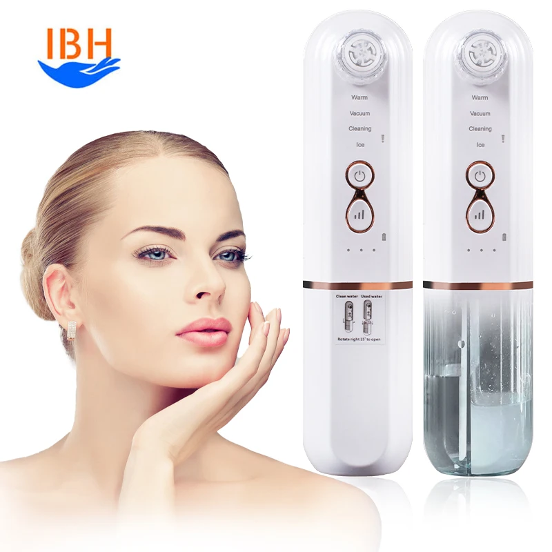 

2021 New Beauty Trending Deep Cleansing Facial Nose Pore Suction Hot Cold Water Oxygen Electric Blackhead Remover Vacuum, White or other customized color