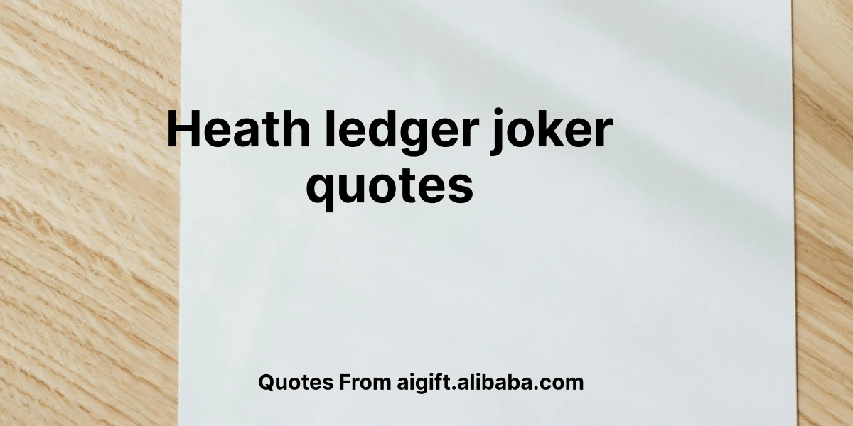 heath ledger joker quotes