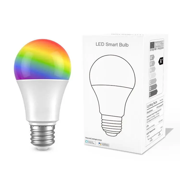 
Amazon Supplier A60 10w Smart LED Bulb Super Bright 2700-6500K Compatible With Tuya Google assistant Alexa 