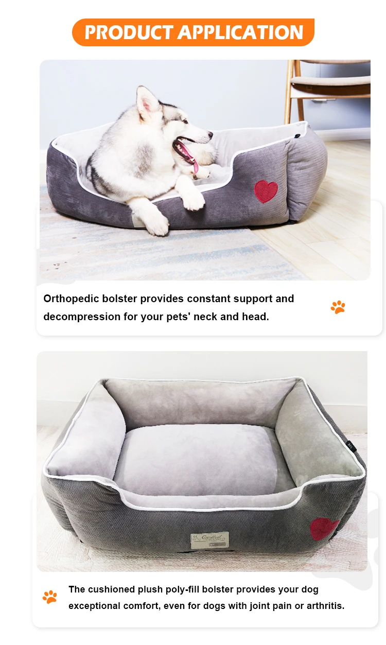 Funny Organic Plush Cotton Washable Calming Clean Pet Beds For Dog