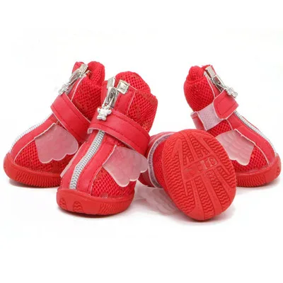 

New Angel Wings Dog Shoes Bronzing Printing Breathable Mesh Pet Shoes