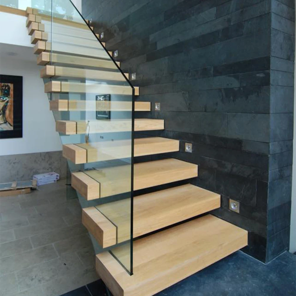 Ace Modern Wooden Staircase Floating Straight Stairs Timber Invisible ...