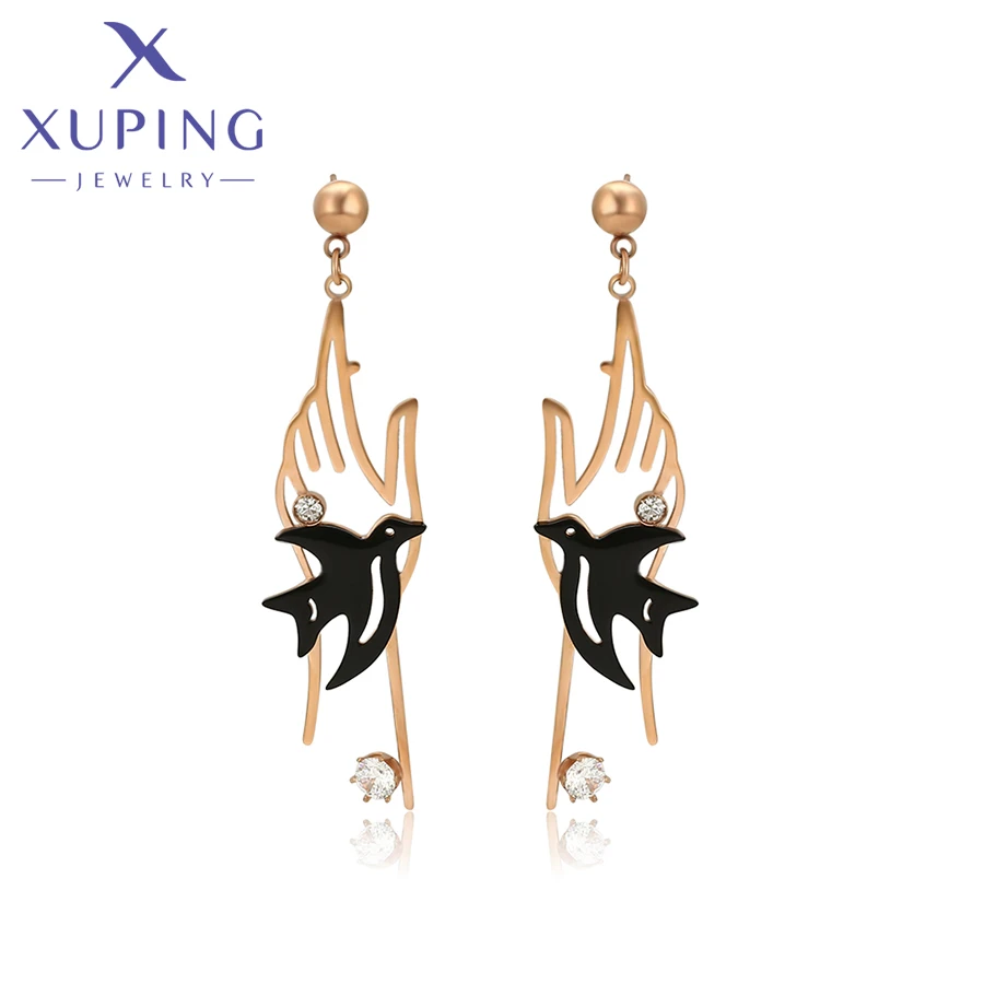 

A00578558xuping jewelry women rose gold-plated Hands plus bird shape design sense earrings fashion catwalk style