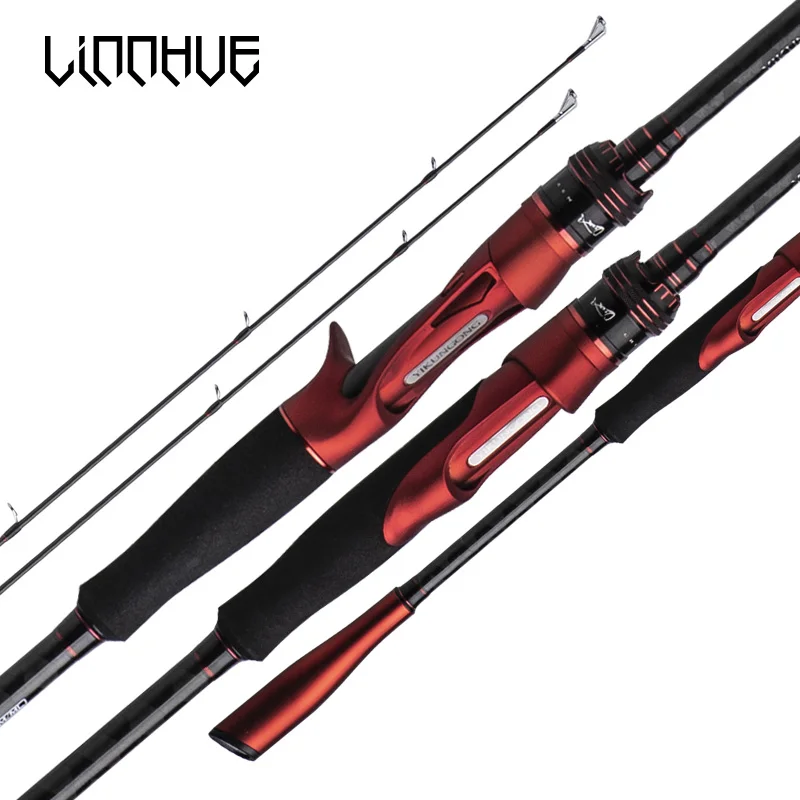 

LINNHUE Fishing Rod 2.1m 2.4m 2 Section Spinning Baitcasting Rod M/ML Lure Rod Set Lure 5-25g Carbon Fiber Travel