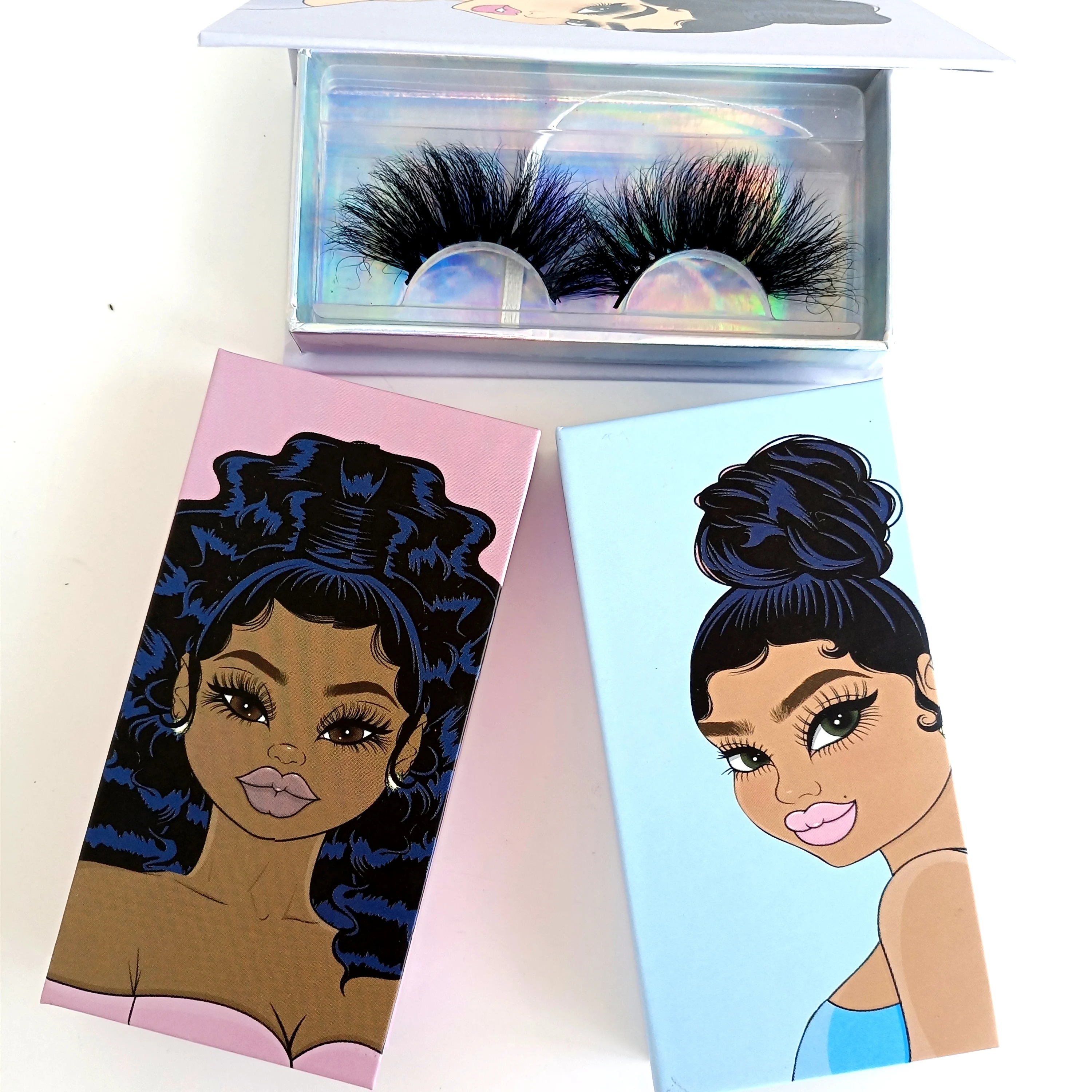 

3D fluffy Mink Hair False Eyelashes Handmade Wispy Fluffy Long Lashes Natural Eye Makeup Tools Faux Eye Lashes
