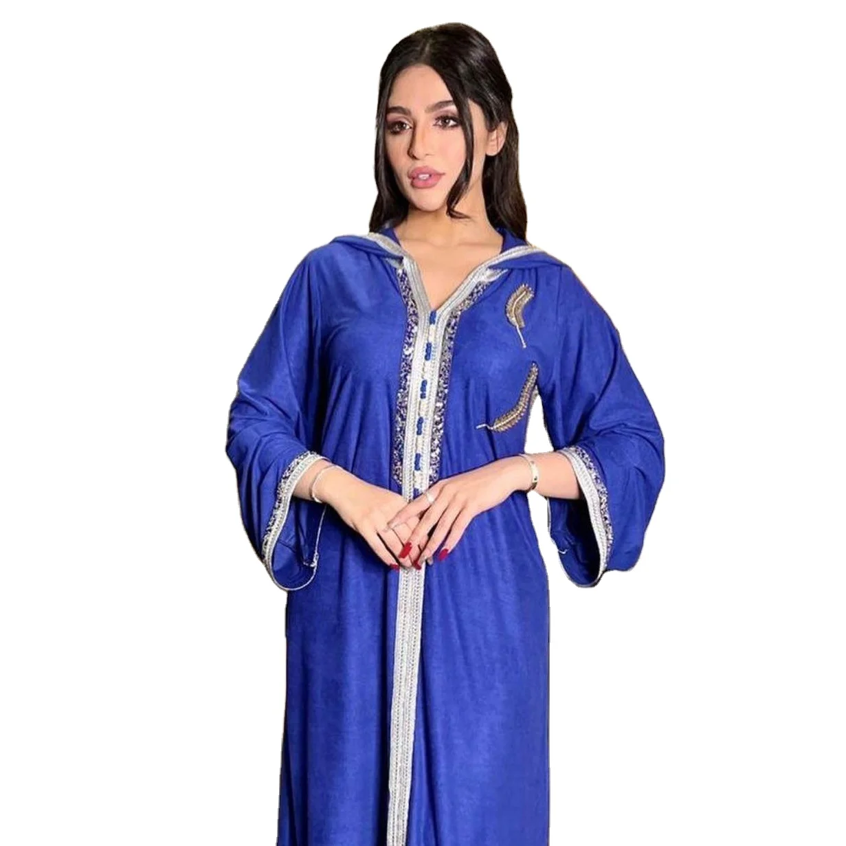 

HJ ZMDR51 dropshipping agent luxury jalabiya kaftan women new design dubai abaya dress for muslim, Blue jalabiya