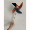 4 blade small decorative paper windmill with wood handle