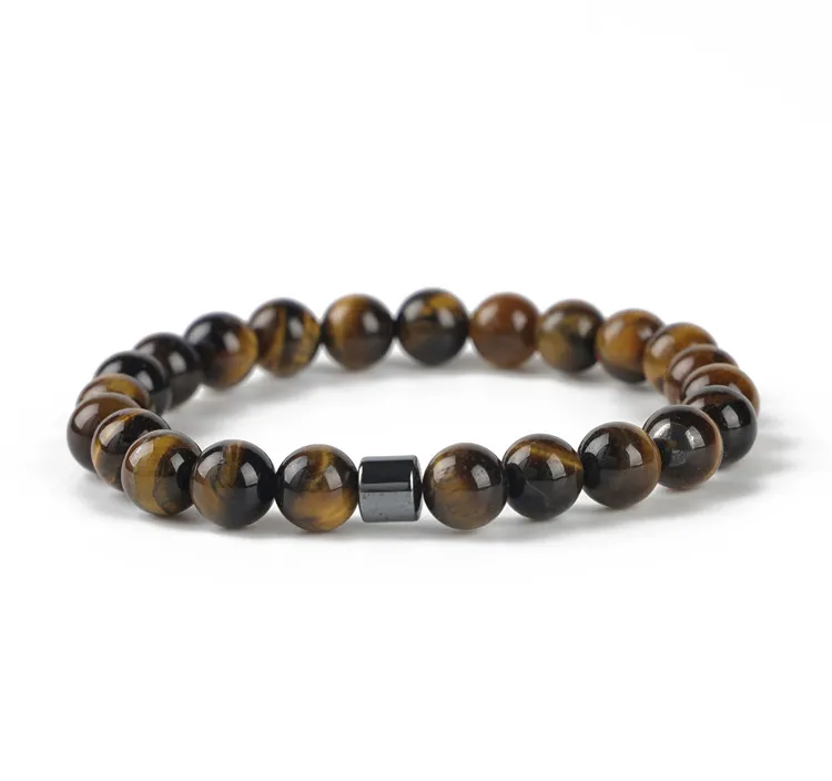 

Wholesale fashion natural stone bracelet pure stone bead 8mm brown tiger eye bead bracelet