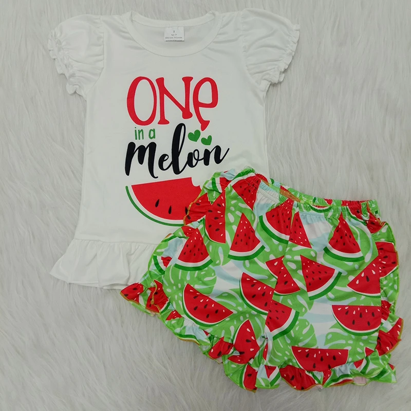 Summer One In A Melon Cute Suits Baby Girl Clothes Children Boutique