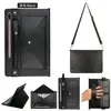 For Samsung Galaxy Tab S6 T860 T865 luxury leather flip case with shoulder strap and credit card solt