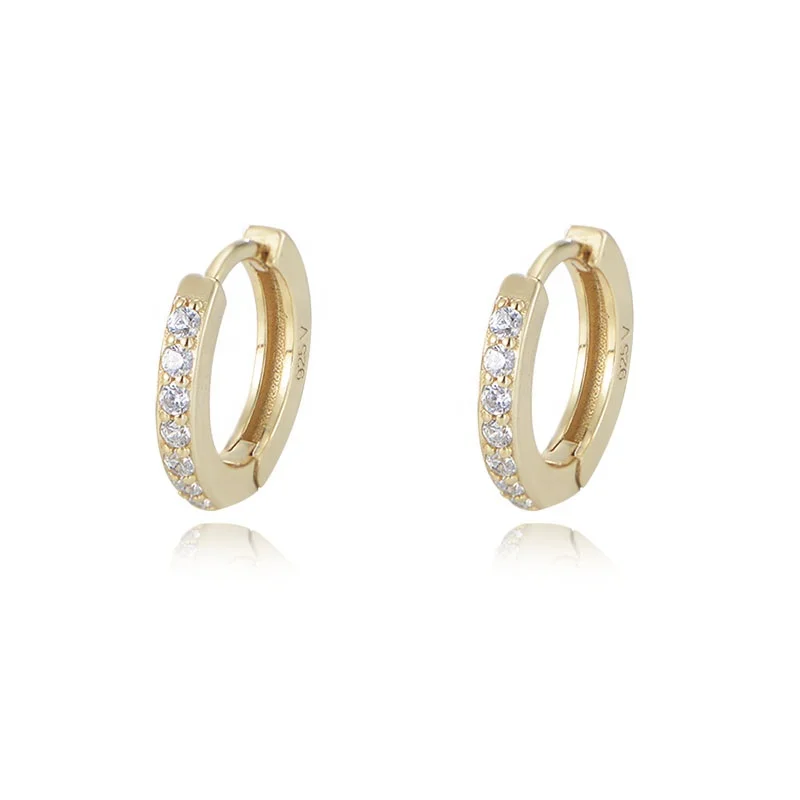 

wholesale Simple trendy jewelry psj S925 Sterling silver 14k 18k gold plated vermeil hoop Huggies earrings for women girls