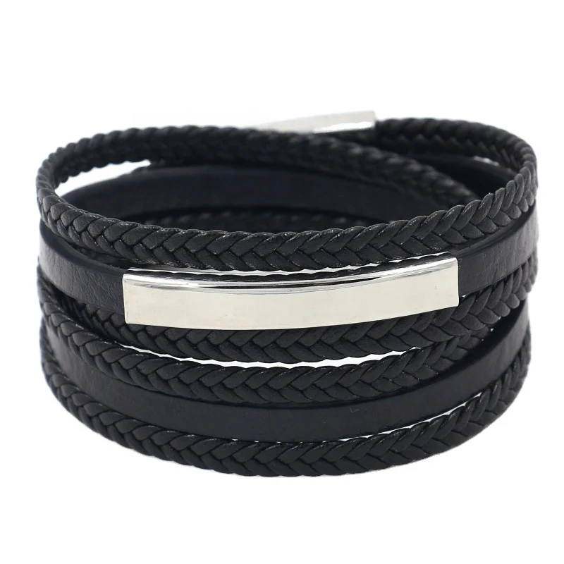 

High Fashionable Super Fiber Multi Layered Braided PU DIY Bracelet 2020, Gold