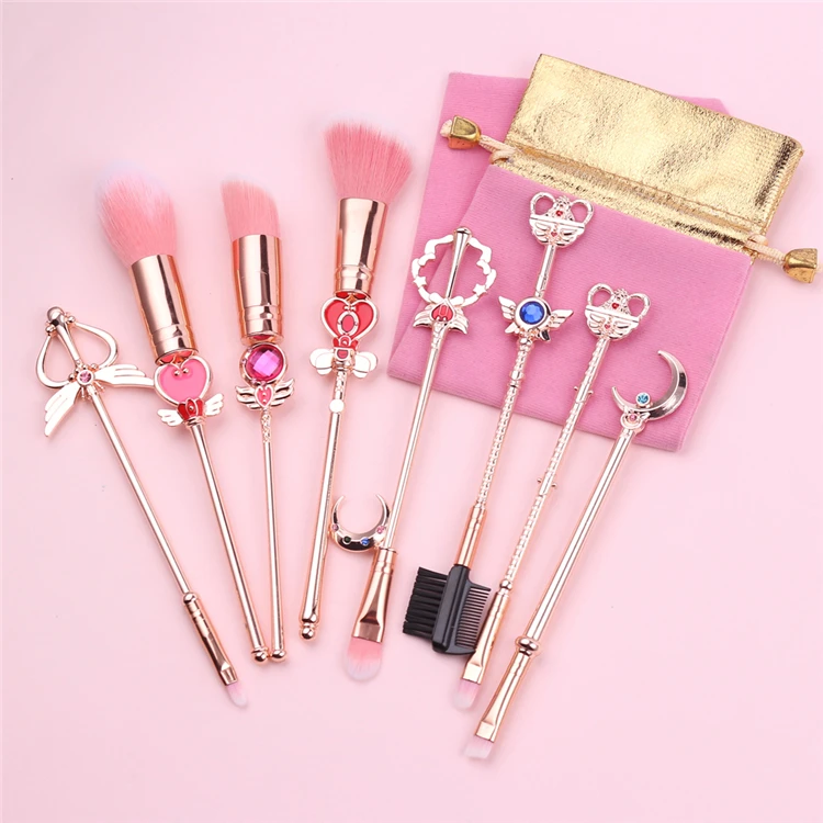 

HZM Cartoon Style Sailor Moon Personalize Makeup Brush Set Cosmetic Powder Foundation Eyeshadow Brush For Girls Gift