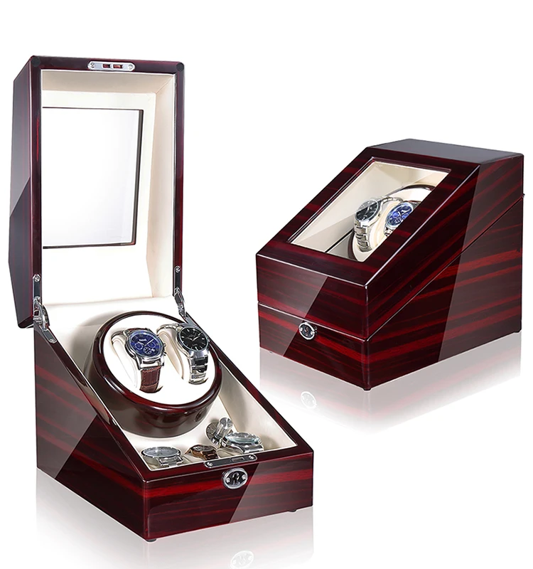 

Time partner watch winder for automatic watches with flexible watch pillows, wooden shell, powered by Japanese motor, Customized