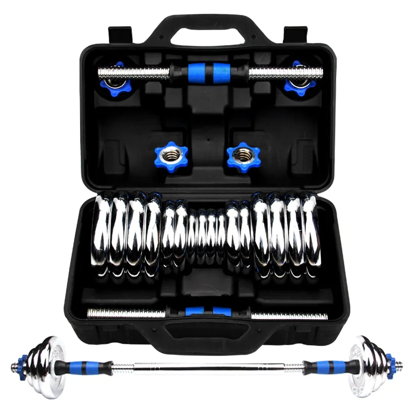 Hot Sale 50kg Steel Adjustable Dumbbell & Barbell Set for Gym Fitness Weight Lifting & Sports