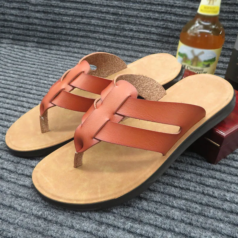 

Myseker Simple Beach Sandals Uk Custom Herren Men Sandal Flip Flop Somer Omfortable Sandals Wholesale Plag Disenos Marron