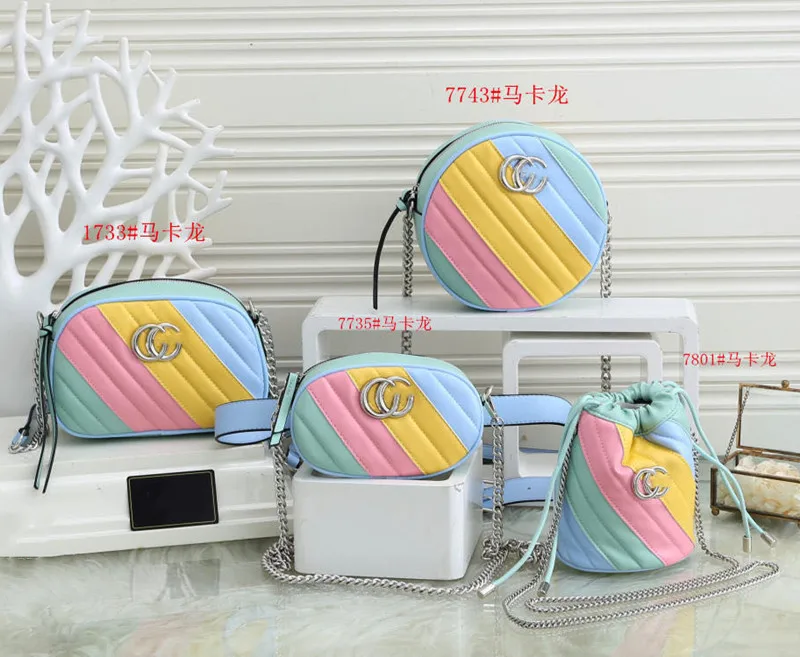 

2021 Fashion color macaron chain bag messenger bag shoulder bag, As is shown