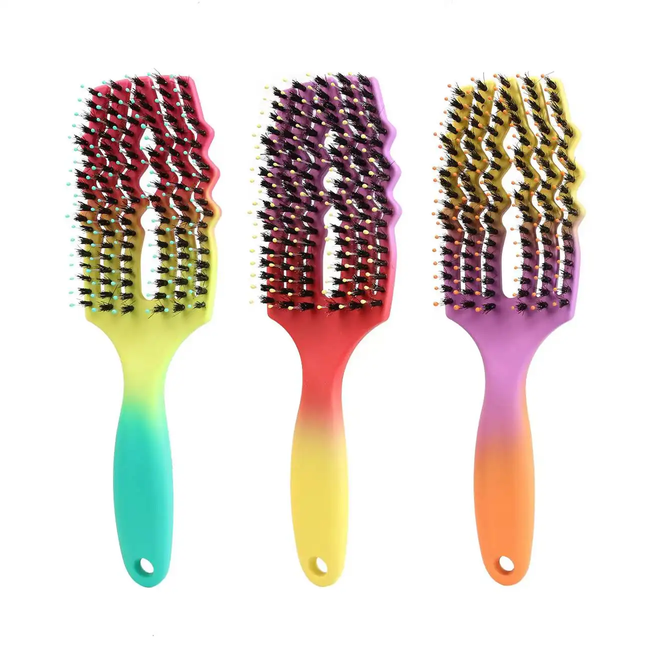 

Varies massage hair brush animal boar bristle brush 6 claw comb private label hair extension brush, Colorful