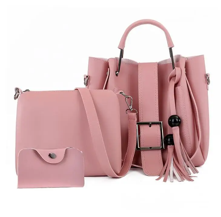 

New trendy ladies bags women bags set 3pcs large women PU leather hand bag