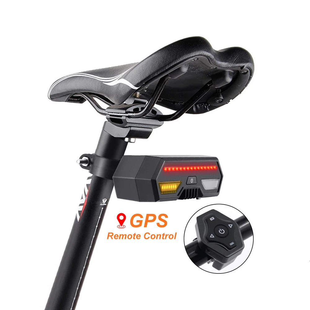 

Cycle LED Remote Control Turn Signal Rear Tracker Anti Theft Lights Track Playback Bicycle Location Bike GPS Tail Light