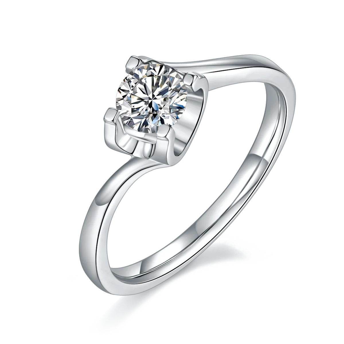 

Twisted Arm Bull Head 0.5ct Eco-friendly Moissanite Trendy Rings For Proposal