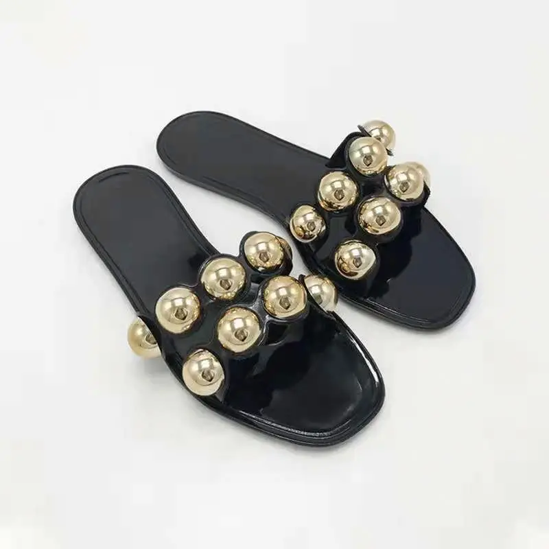 

2021 Women New fancy trendy jelly shoes streetwear chic slippers hot sale sexy slides ladies casual flat sandals slip on style, Picture colors