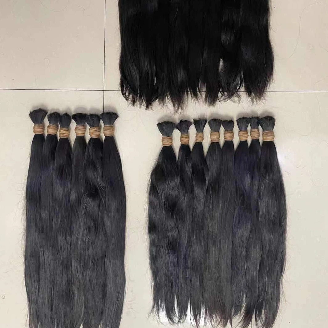 

2021 virgin unprocessed human hair bulk soft and smooth wholesale cheap 100% virgin human hair, 100% natural brown color