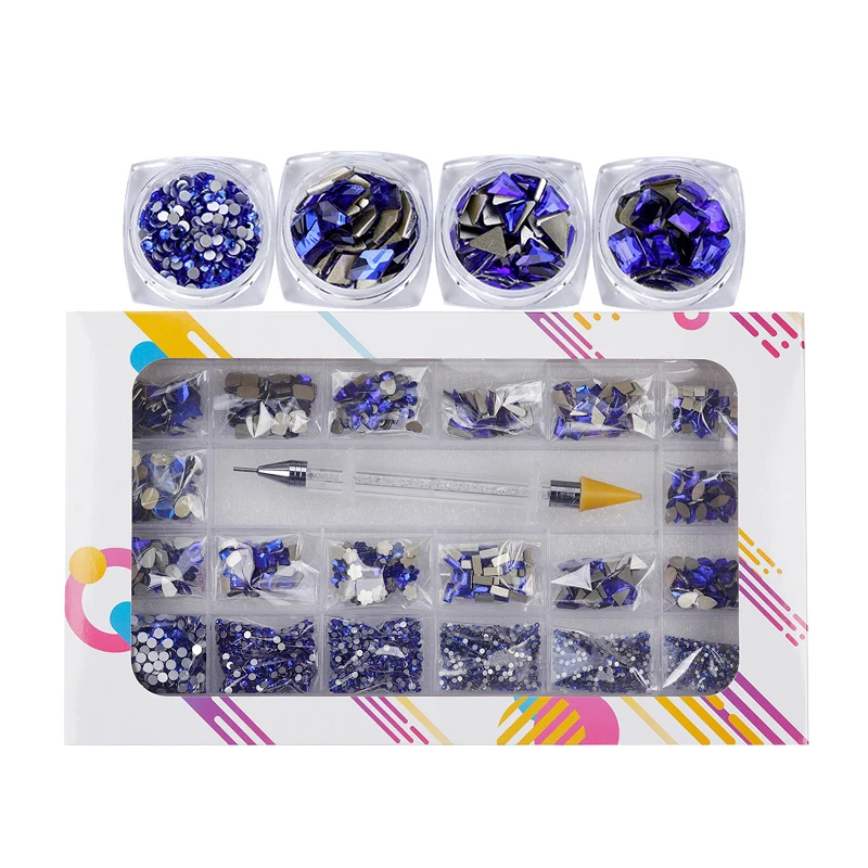 

Blue Popular Hot Sell Customize Style on Nails Rhinestone Nail Diamond Rhinestones Nail Crystals Rhinestones, Multi colors