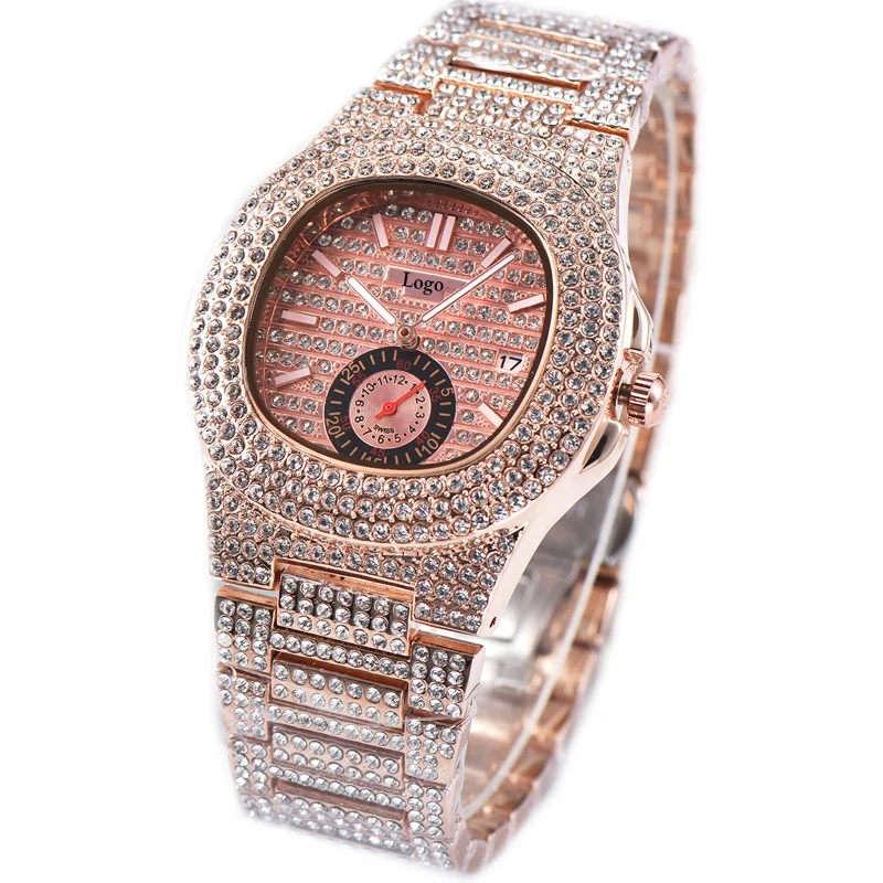 

Men Watches Luxury Brand Fashion Quartz Mens Watch Iced Out Diamond Man WristwatchSteel Nautilus Watch