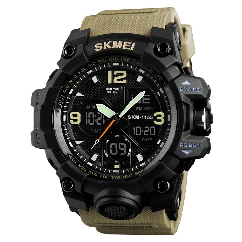 Skmei Watch 1155 B Big Dial Digital Watches Military Army Men Watch Water Resistant Date Calendar LED Sports Men Wristwatches